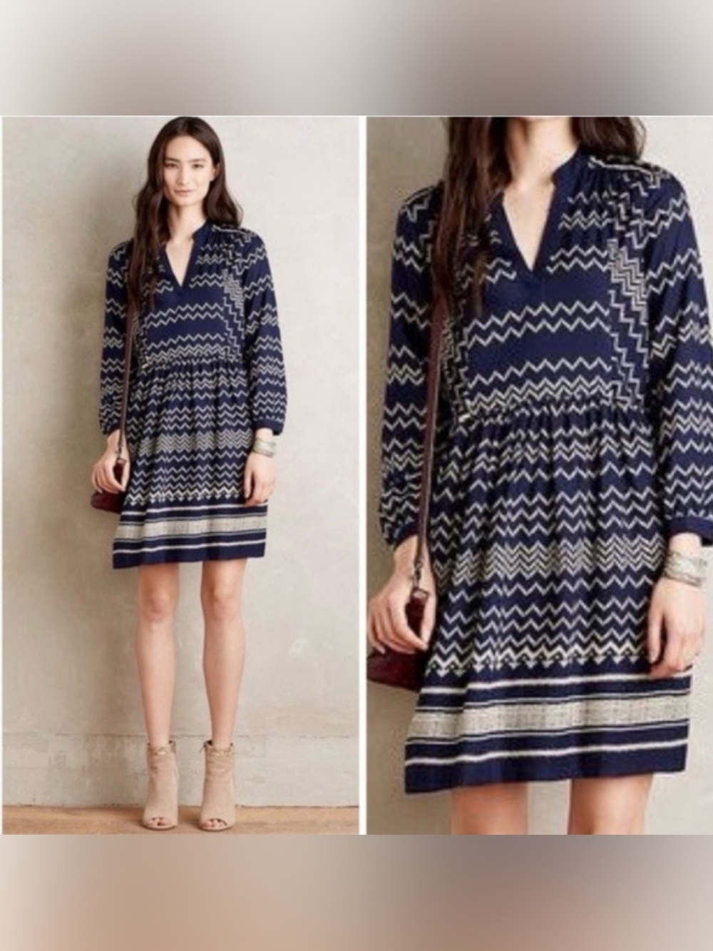 Anthropologie | Holding Horses loose knee length dress Women’s size M pockets